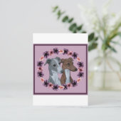 ITALIAANSE GREYHOUND DUO BRIEFKAART (Staand voorkant)