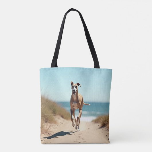 Italiaanse Greyhound Elegante Schouder Canvas tas (Achterkant)