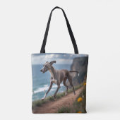Italiaanse Greyhound Elegante Schouder Canvas tas (Achterkant)