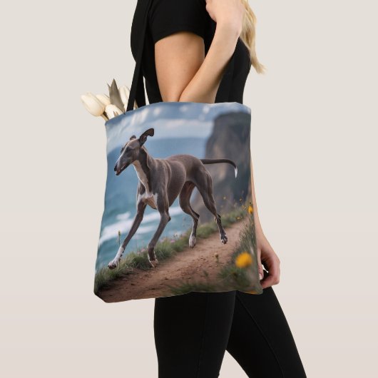 Italiaanse Greyhound Elegante Schouder Canvas tas (Dichtbij)