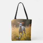 Italiaanse Greyhound Elegante Schouder Canvas tas (Achterkant)