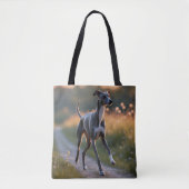Italiaanse Greyhound Elegante Schouder Canvas tas (Voorkant)