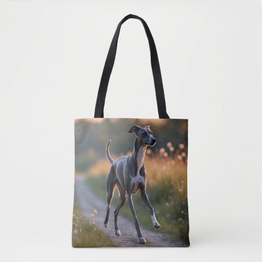 Italiaanse Greyhound Elegante Schouder Canvas tas (Voorkant)