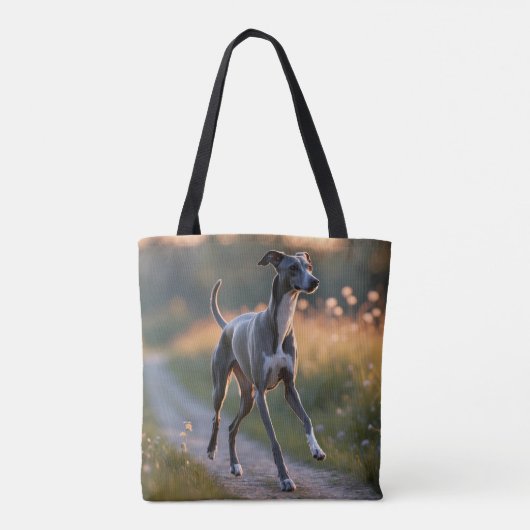 Italiaanse Greyhound Elegante Schouder Canvas tas (Achterkant)