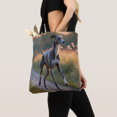 Italiaanse Greyhound Elegante Schouder Canvas tas (Dichtbij)