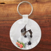 Italiaanse Greyhound en Flowers Sleutelhanger (Achterkant)