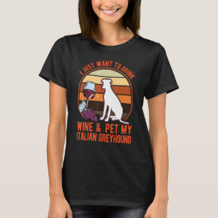 Italiaanse Greyhound en wijn Italiaanse Greyhound T-shirt