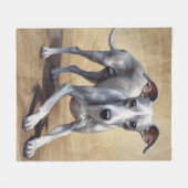 Italiaanse Greyhound Fleece Deken (Voorkant (Horizontaal))