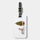 Italiaanse Greyhound Funny kersthond met boom Bagagelabel (Voorkant verticaal)