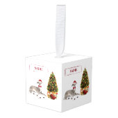 Italiaanse Greyhound Funny kersthond met boom Decoratie (Voorkant hoekig)