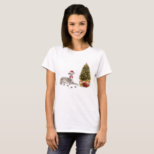 Italiaanse Greyhound Funny kersthond met boom T-shirt