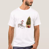 Italiaanse Greyhound Funny kersthond met boom T-shirt (Voorkant)