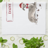 Italiaanse Greyhound Funny kersthond met boom Theedoek (Gevouwen)