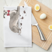 Italiaanse Greyhound Funny kersthond met boom Theedoek (Quarter Fold)