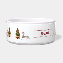 Italiaanse Greyhound Funny kersthond met boom Voerbakje