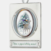 Italiaanse Greyhound gepersonaliseerde Kerstmis Verzilverd Banner Ornament (Links)