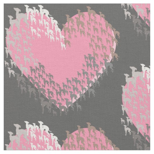 Italiaanse Greyhound Heart Joann Fabric Stof (Close Up)