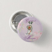 Italiaanse Greyhound Heart Mam Ronde Button 3,2 Cm (Voorkant /achterkant)