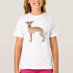 Italiaanse Greyhound hertenbruin tekeningontwerp T-shirt