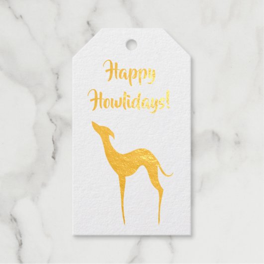 Italiaanse Greyhound Hond Elegant Silhouet Vakanti Cadeaulabels (Voorkant)