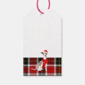 Italiaanse Greyhound Hond Kerstmis Plaid Cadeaulabel (Achterkant)
