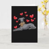 Italiaanse Greyhound Hond Met Gevulde Dier Kaart (Gele Bloem)