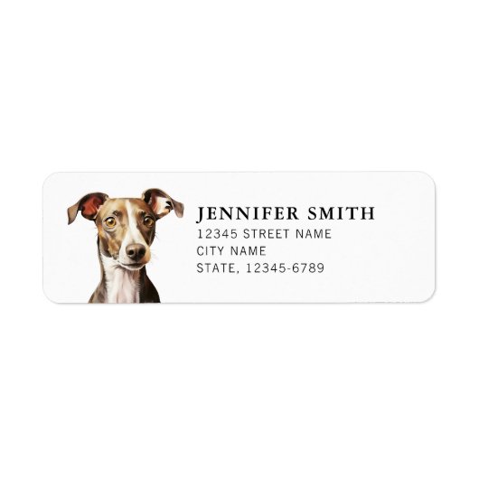 Italiaanse Greyhound hond retour adreslabels Etiket (Voorkant)