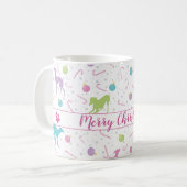 Italiaanse Greyhound Hond silhouet Kerstpatroon Koffiemok (Voorkant links)