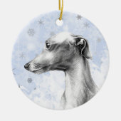 Italiaanse Greyhound-hondenportret Gepersonaliseer Keramisch Ornament (Voorkant)