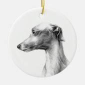 Italiaanse Greyhound-hondenportret Gepersonaliseer Keramisch Ornament (Voorkant)