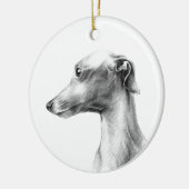 Italiaanse Greyhound-hondenportret Gepersonaliseer Keramisch Ornament (Links)