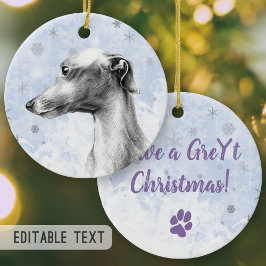 Italiaanse Greyhound-hondenportret Gepersonaliseer Keramisch Ornament