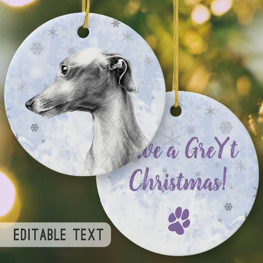 Italiaanse Greyhound-hondenportret Gepersonaliseer Keramisch Ornament