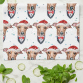 Italiaanse Greyhound-hondenras Kerstmis Theedoek (Gevouwen)
