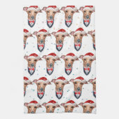 Italiaanse Greyhound-hondenras Kerstmis Theedoek (Verticaal)