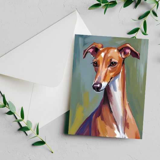 Italiaanse Greyhound hondenschilderij Briefkaart