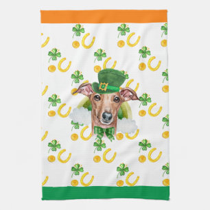 Italiaanse Greyhound Huis Decoratie St. Patrick's  Theedoek