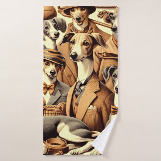 Italiaanse Greyhound Illustratie Badhanddoek (Badhanddoek)