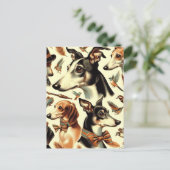 Italiaanse Greyhound Illustratie Briefkaart (Staand voorkant)