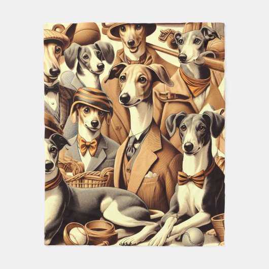  Italiaanse Greyhound Illustratie Fleece Deken (Voorkant)