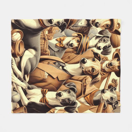  Italiaanse Greyhound Illustratie Fleece Deken (Voorkant (Horizontaal))