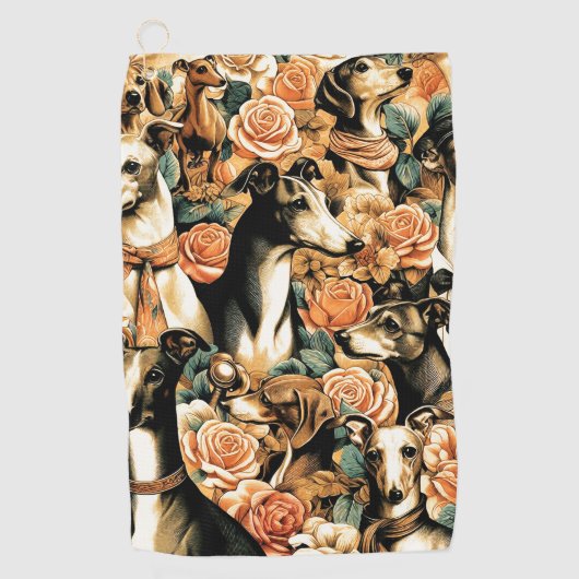  Italiaanse Greyhound Illustratie Golfhanddoek (Voorkant)