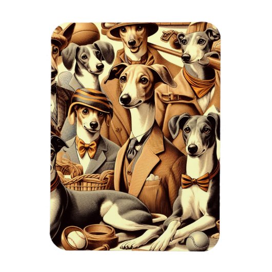  Italiaanse Greyhound Illustratie Magneet (Verticaal)