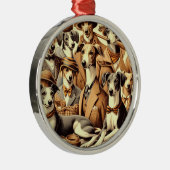  Italiaanse Greyhound Illustratie Metalen Ornament (Rechts)