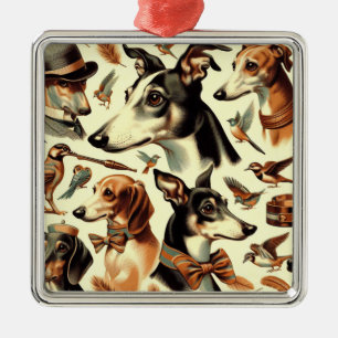  Italiaanse Greyhound Illustratie Metalen Ornament