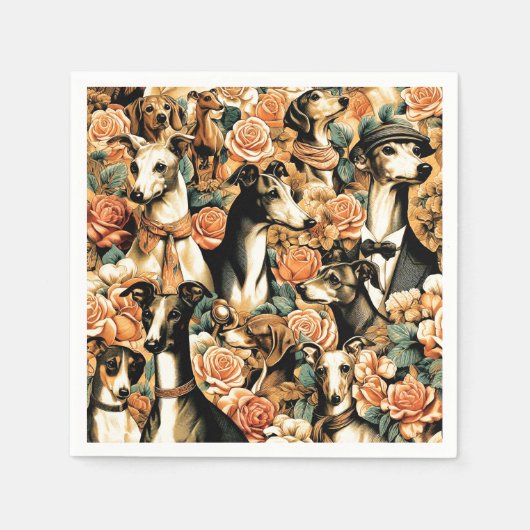  Italiaanse Greyhound Illustratie Servet (Voorkant)