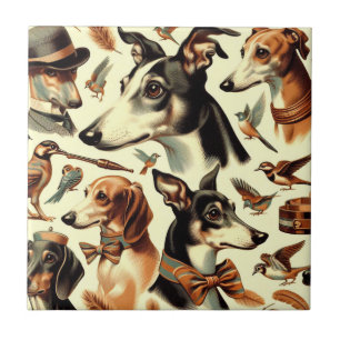 Italiaanse Greyhound Illustratie Tegeltje