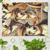  Italiaanse Greyhound Illustratie Theedoek (Gevouwen)