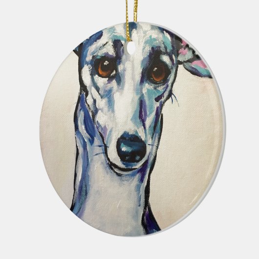 Italiaanse Greyhound Keramisch Ornament (Links)