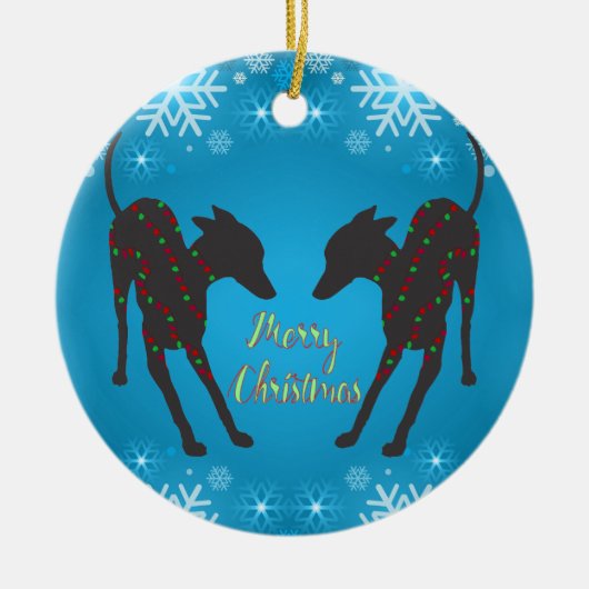 Italiaanse Greyhound Keramisch Ornament (Voorkant)